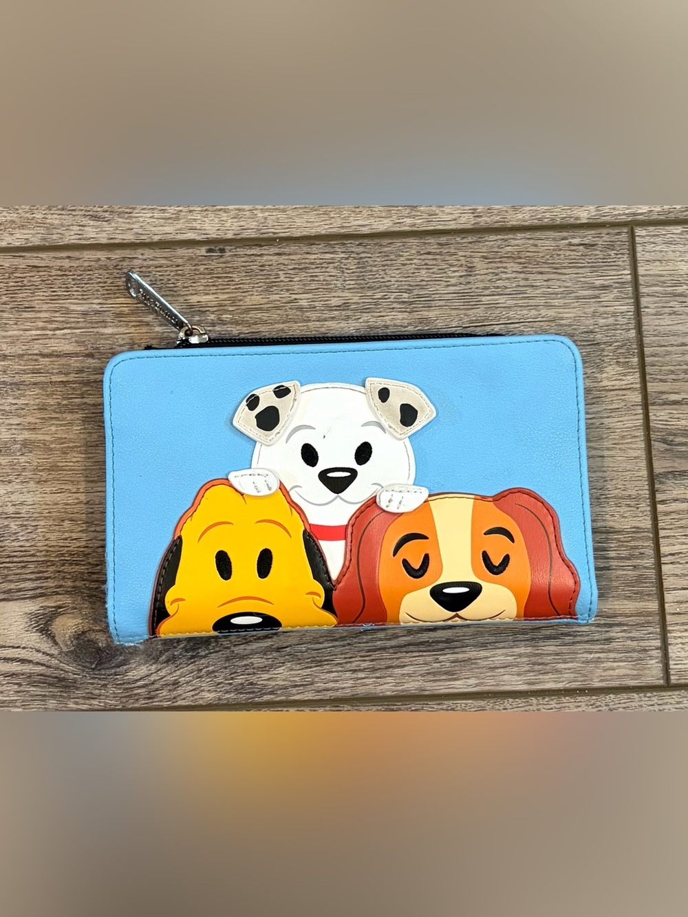 Loungefly Blue Wallet with Cartoon Puppy Trio